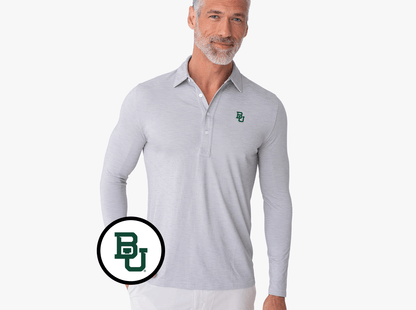 Baylor - Brrr Long Sleeve Range Polo - BU - Silverado