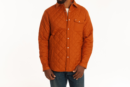 Quilted Shacket - Burnt Orange