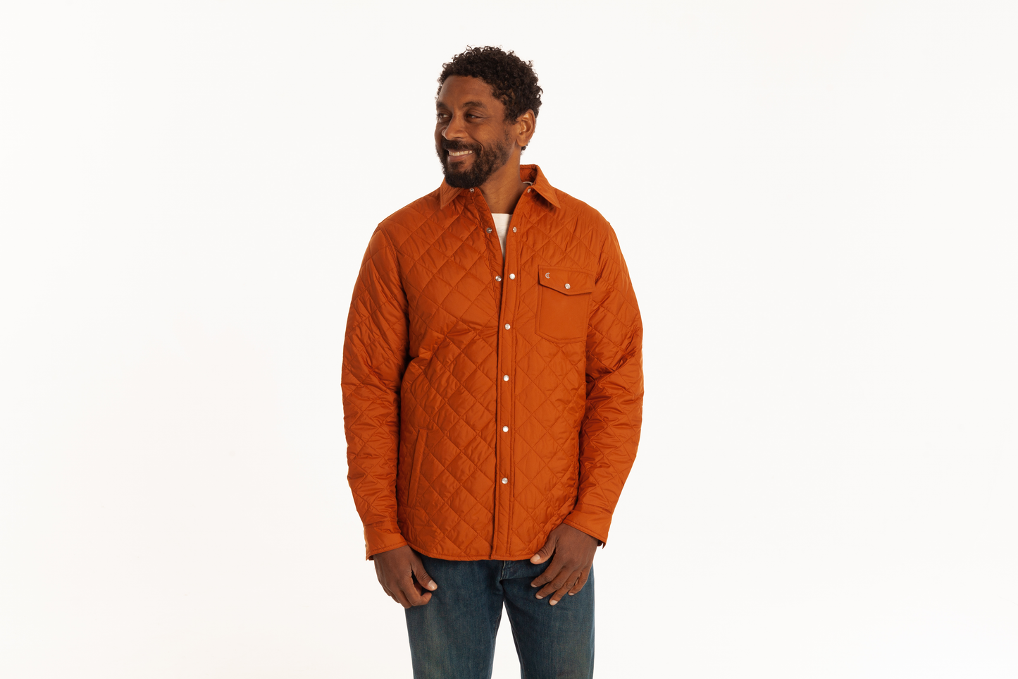 Quilted Shacket - Burnt Orange