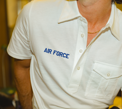 Air Force - Retro Coach's Players Shirt - Air Force Text - White