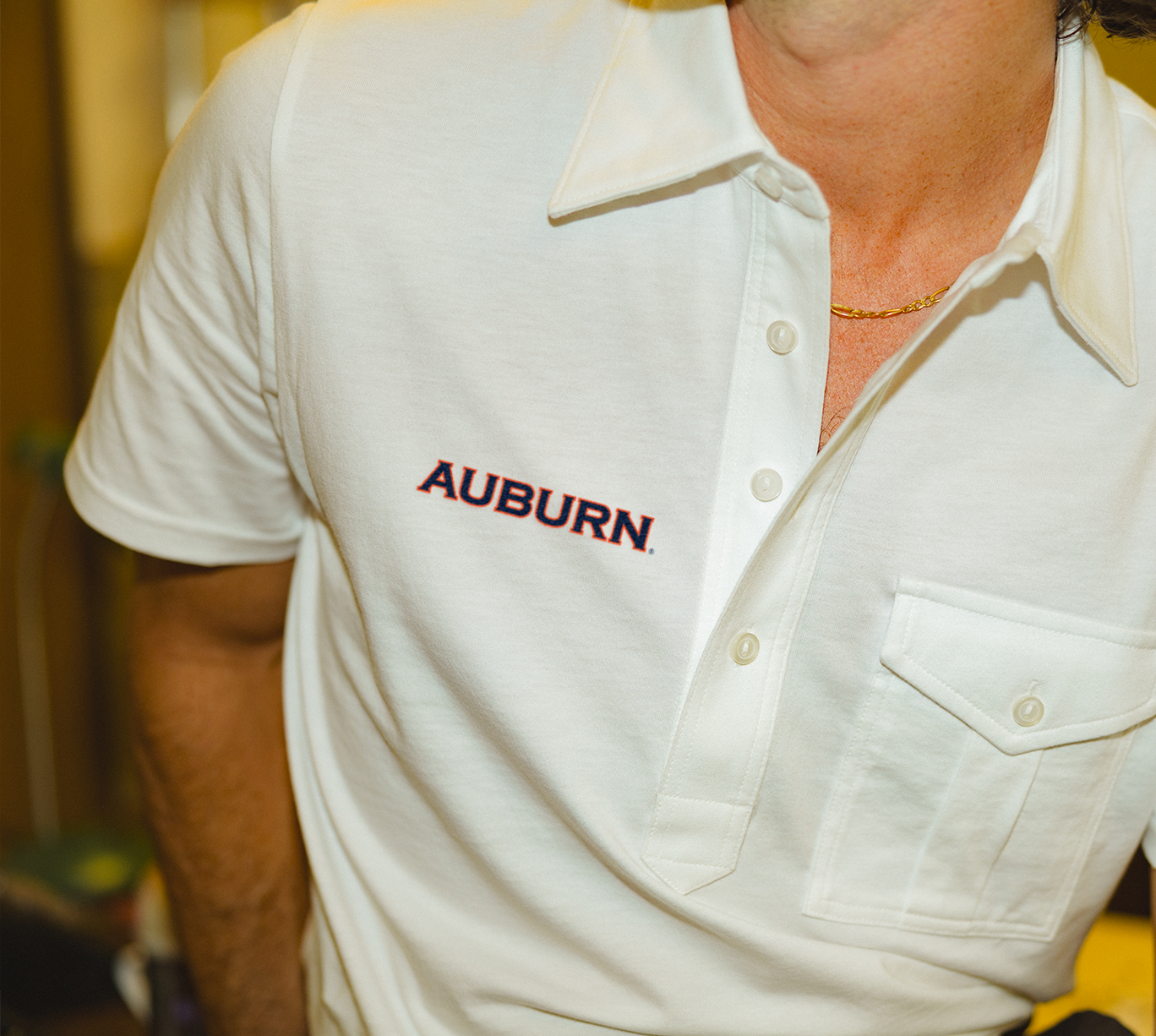 Auburn - Retro Coach's Players Shirt - Auburn Text - White