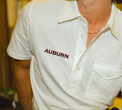 Auburn - Retro Coach's Players Shirt - Auburn Text - White