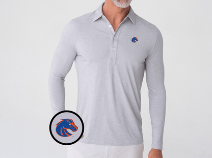 Boise State - Brrr Long Sleeve Range Polo - Bronco - Silverado