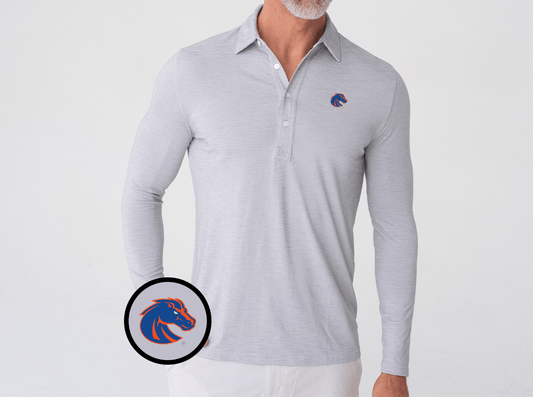 Boise State - Brrr Long Sleeve Range Polo - Bronco - Silverado