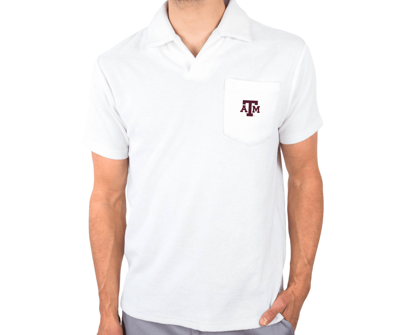 Texas A&M - Terrycloth Polo - TAM - White