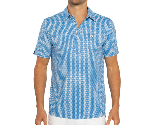 North Carolina - Performance Sport Range Polo - UNC Interlock - Solo Print - Blue