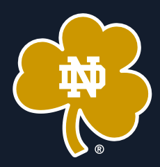 Notre Dame - Long Sleeve Players Shirt - Shamrock - Peacoat