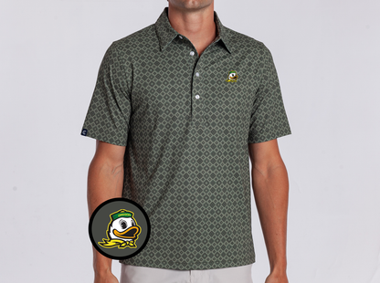 Oregon - Coach's Range Polo - Duck - Durango Print Green