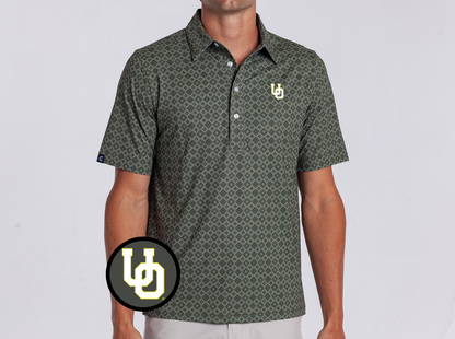 Oregon - Coach's Range Polo - Interlock - Durango Print Green