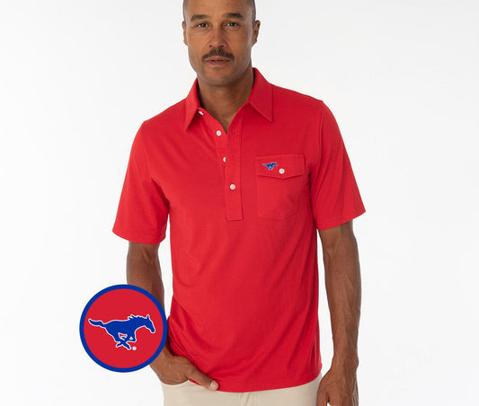 SMU - Coach's Performance Players Shirt - Mustang - Red