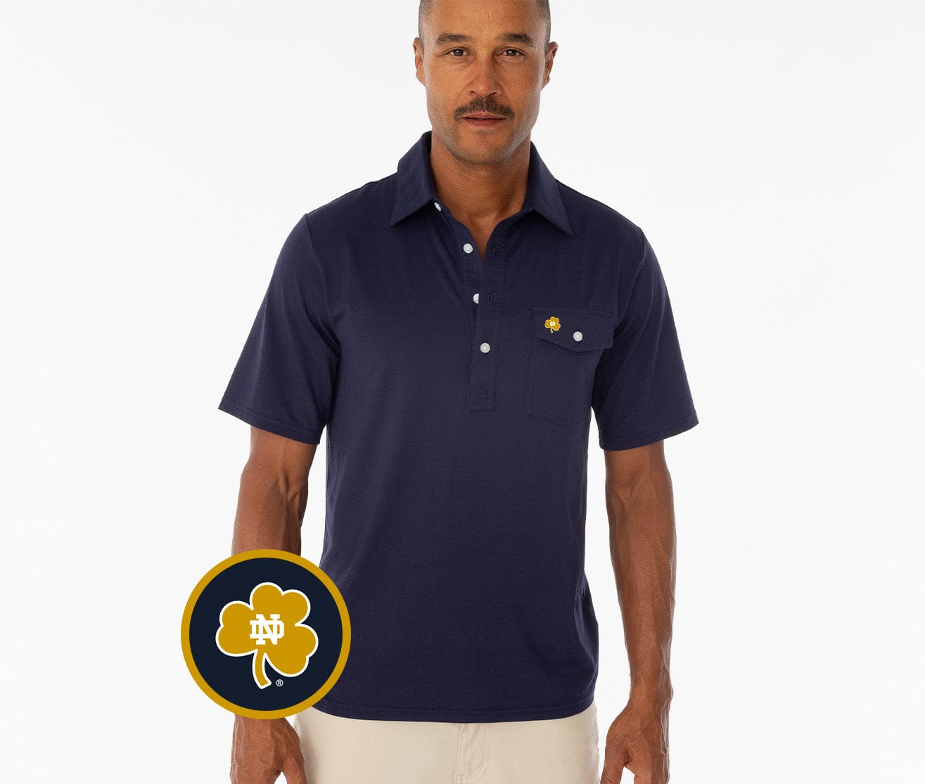 Notre Dame - Coach's Performance Players Shirt - Clover - Navy