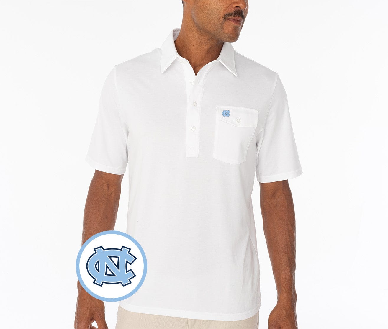 UNC - Coach's Performance Players Shirt - UNC Interlock - White