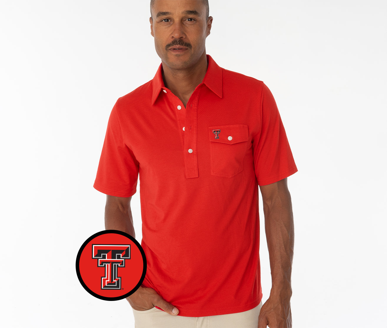 Texas Tech - Coach's Performance Players Shirt - TT Mark - Red