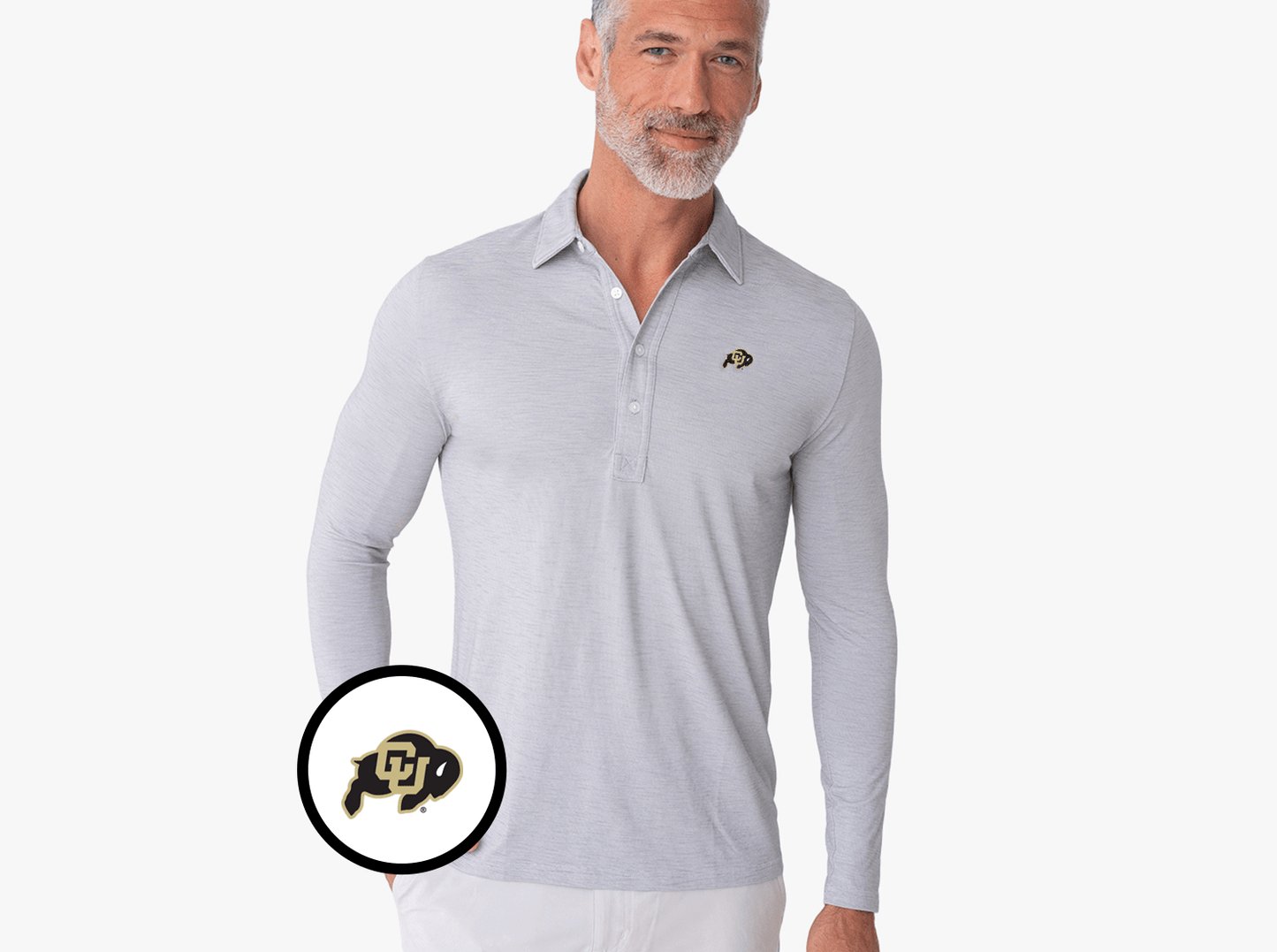 Colorado - Brrr Long Sleeve Range Polo - Buffalo - Silverado