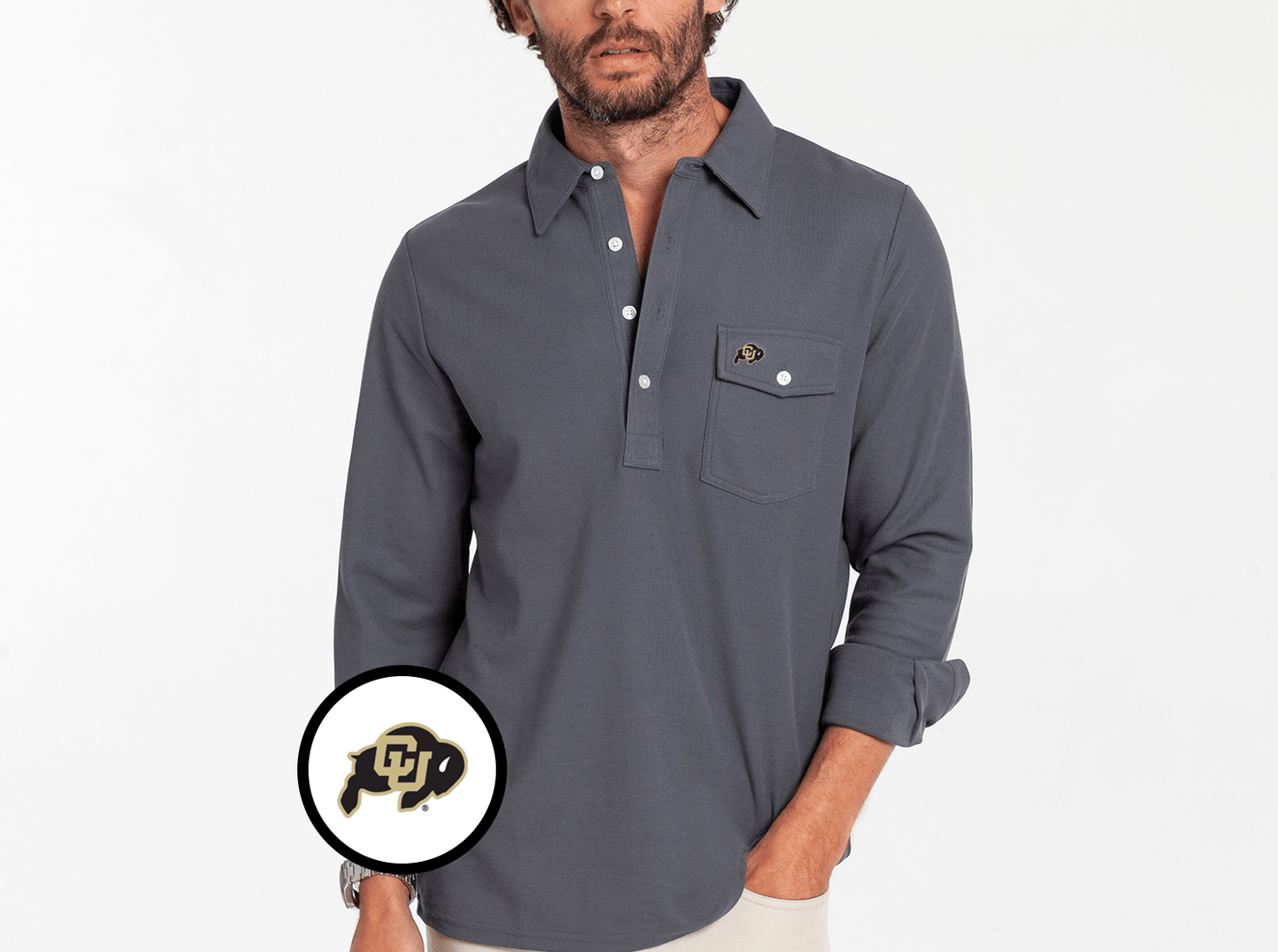 Colorado - Long Sleeve Players Shirt - Buffalo - Blue Steel