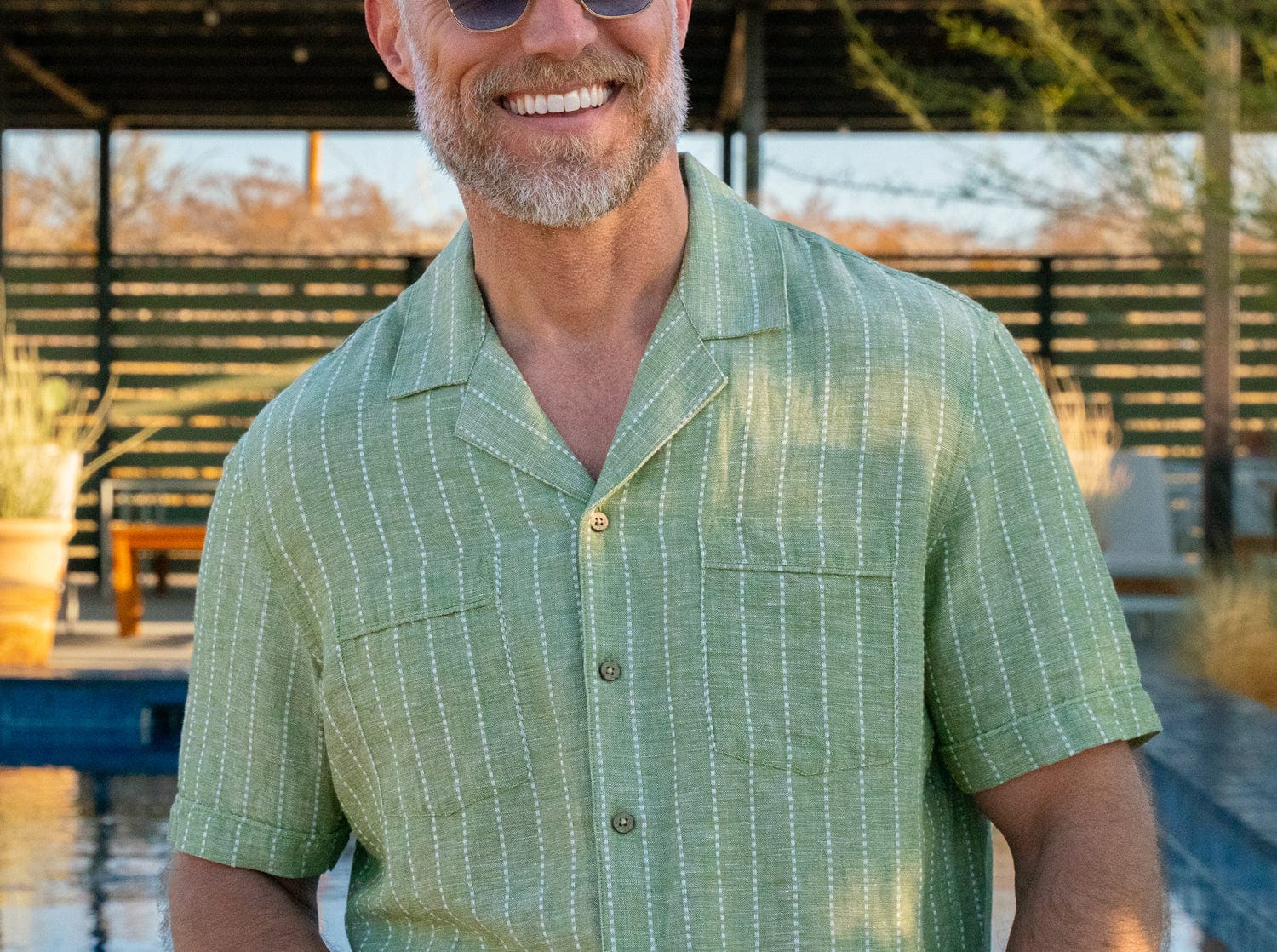 The Desi Shirt - Chambray Dobby - Olive