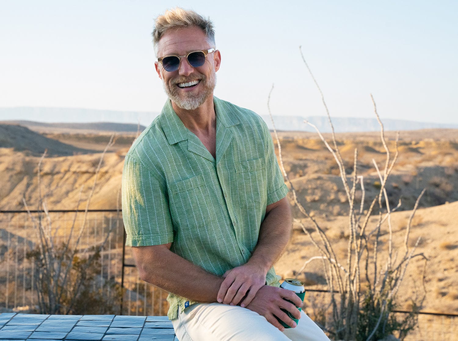 The Desi Shirt - Chambray Dobby - Olive