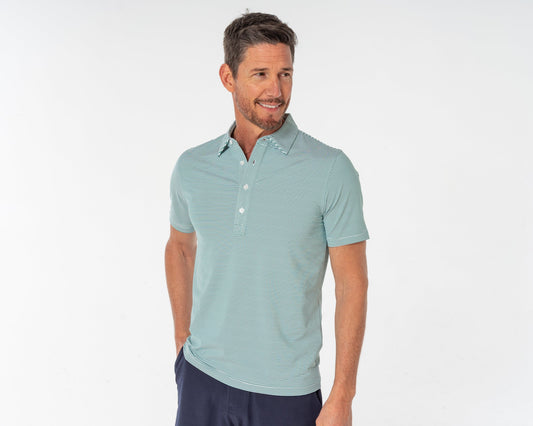 Performance Sport Range Polo - Hobby Stripe - Teal