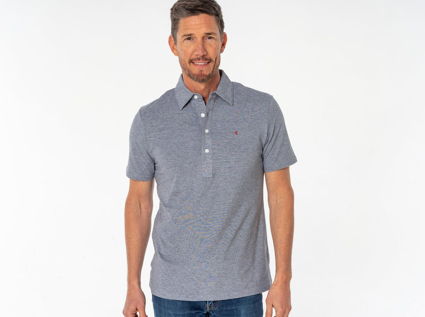 Slim Fit Top-Shelf Range Polo - Indigo Microstripe
