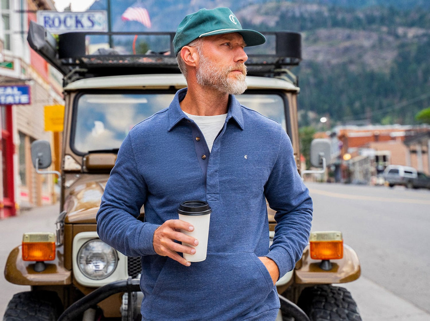 Collared Sweatshirt - Heather Navy