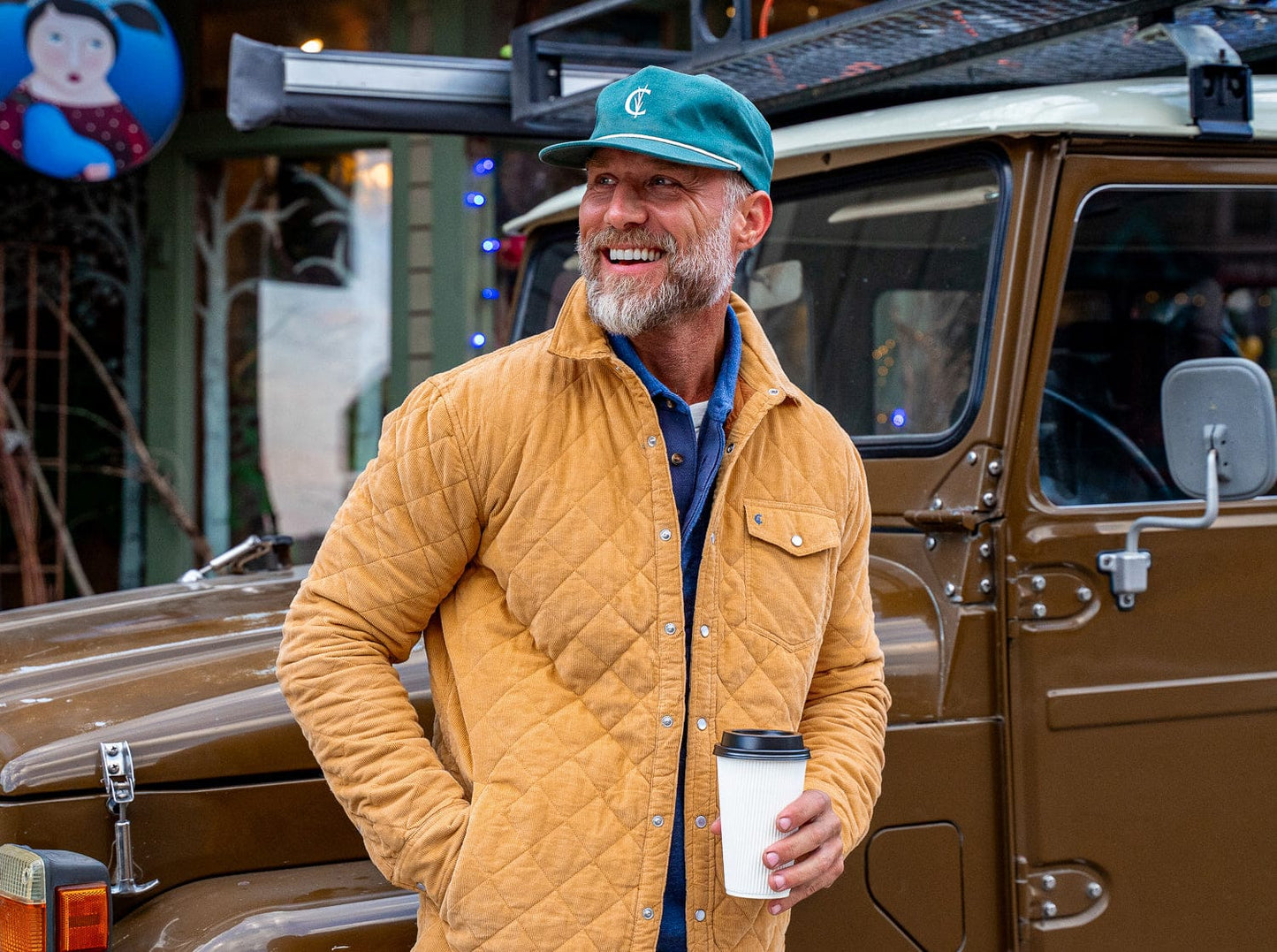 Corduroy Quilted Shacket - Camel