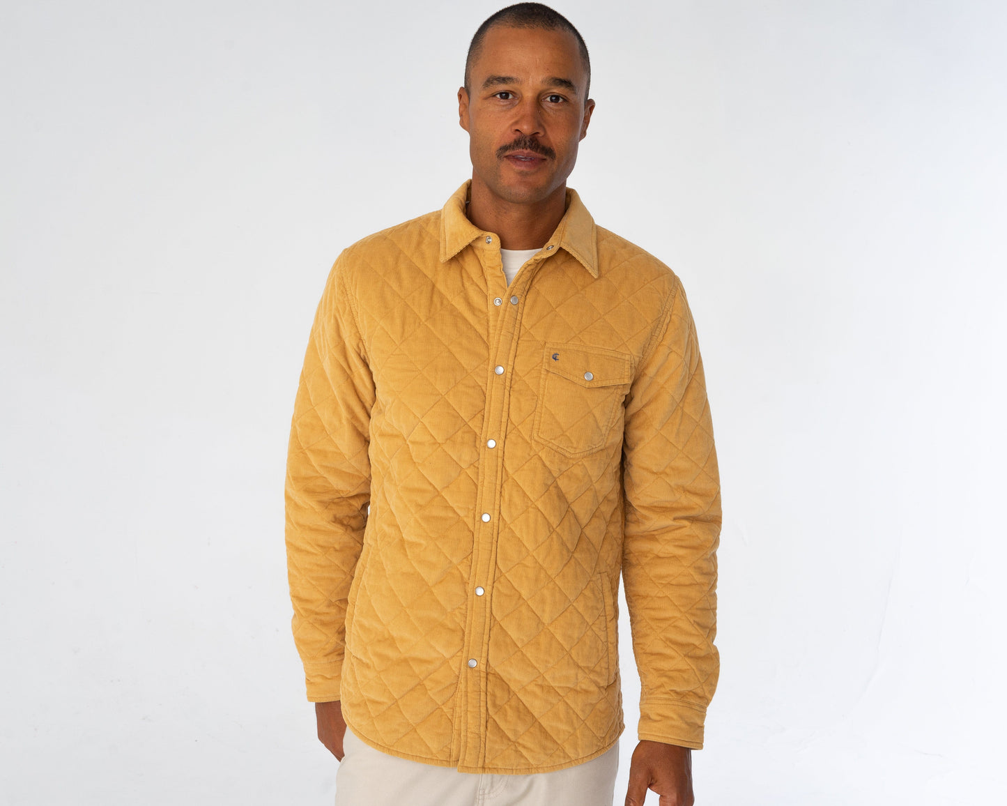 Corduroy Quilted Shacket - Camel