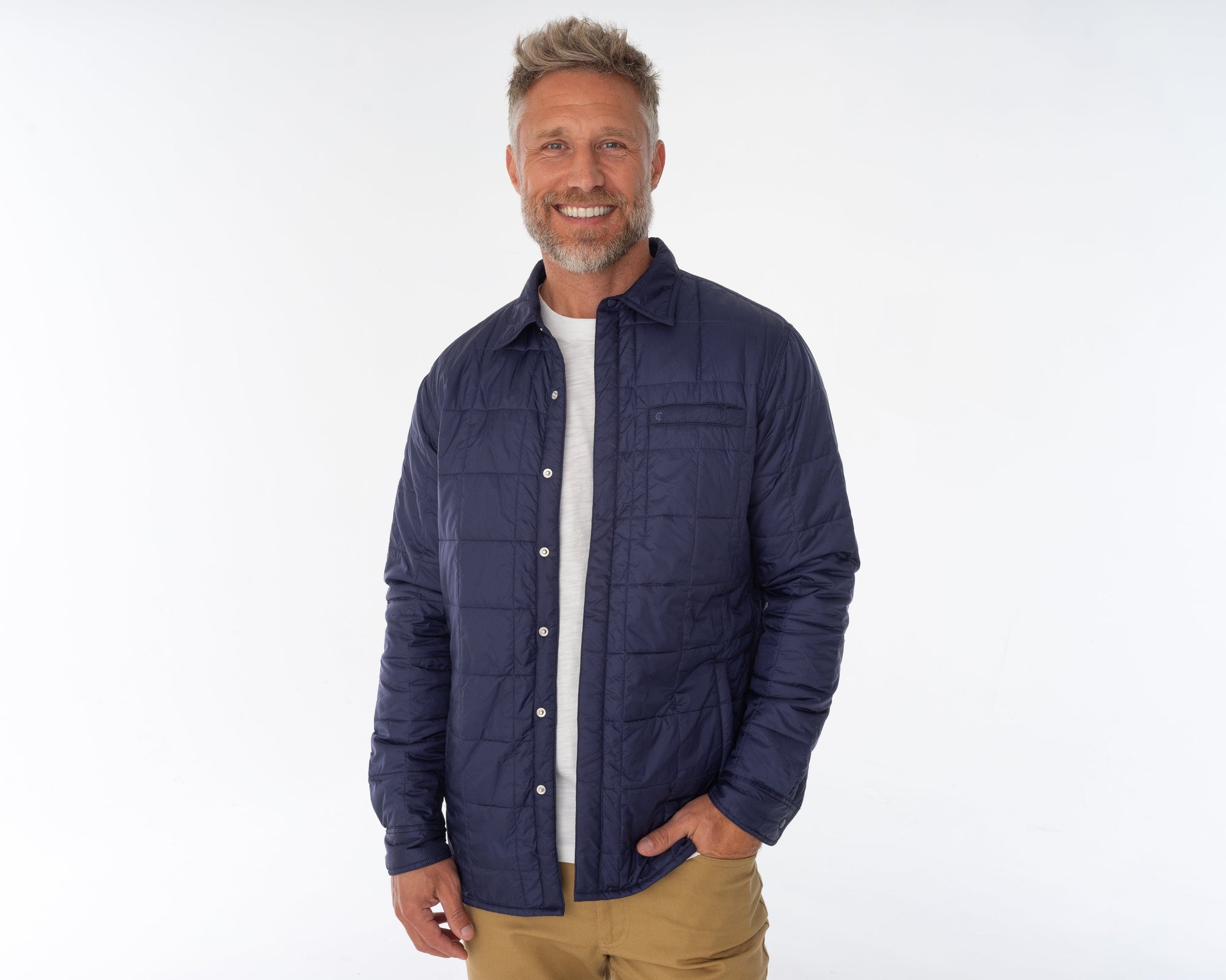 Hudson Quilted Shacket - Navy