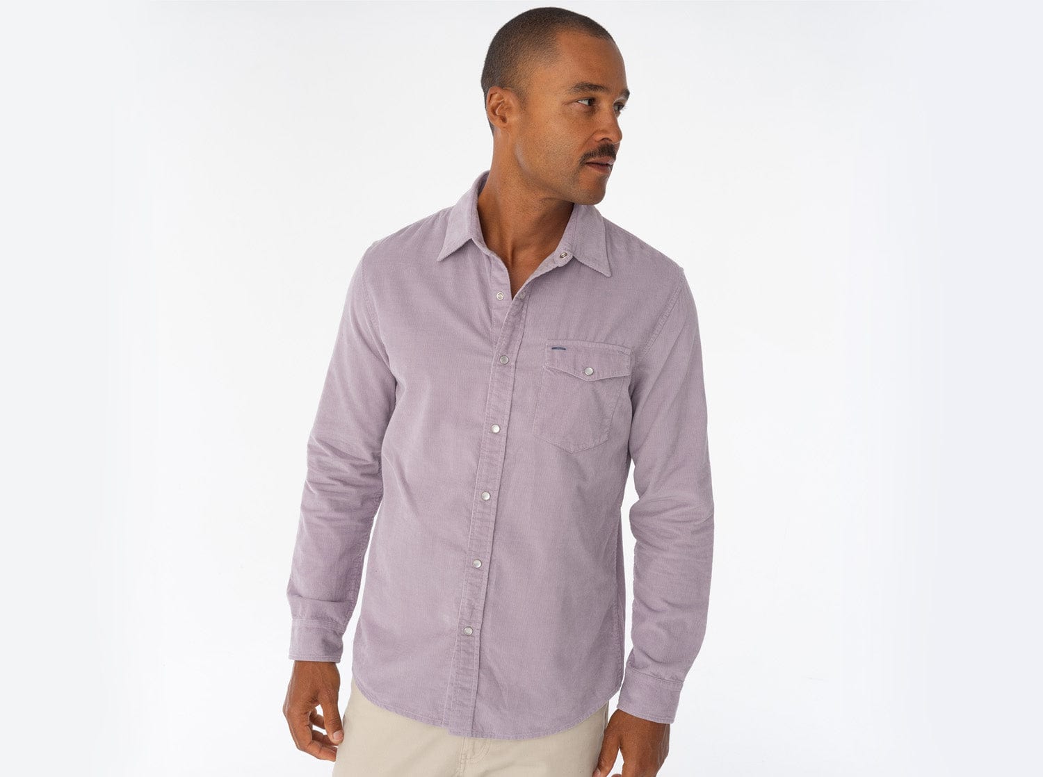 Corduroy Pearl Snap - Lavender Field