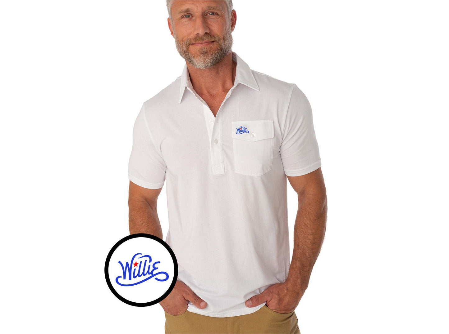 Willie Nelson Players Shirt - The Outlaw - Bright White