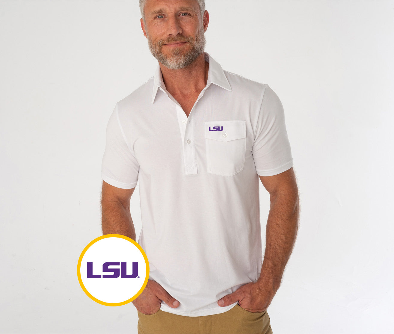 LSU - Coach's Performance Players Shirt - LSU - White