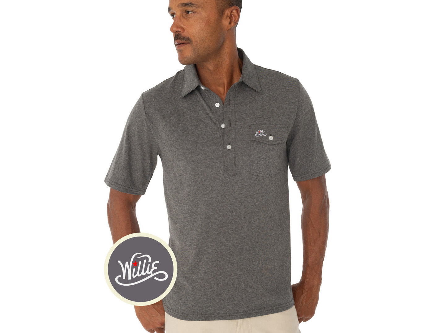 Willie Nelson Players Shirt - The Outlaw - Heather Grey