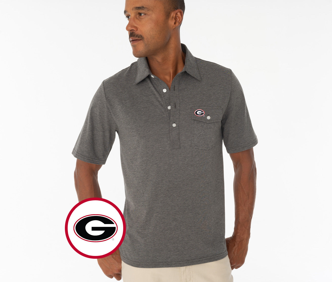 Georgia - Coach's Performance Players Shirt - G - Heather Gray