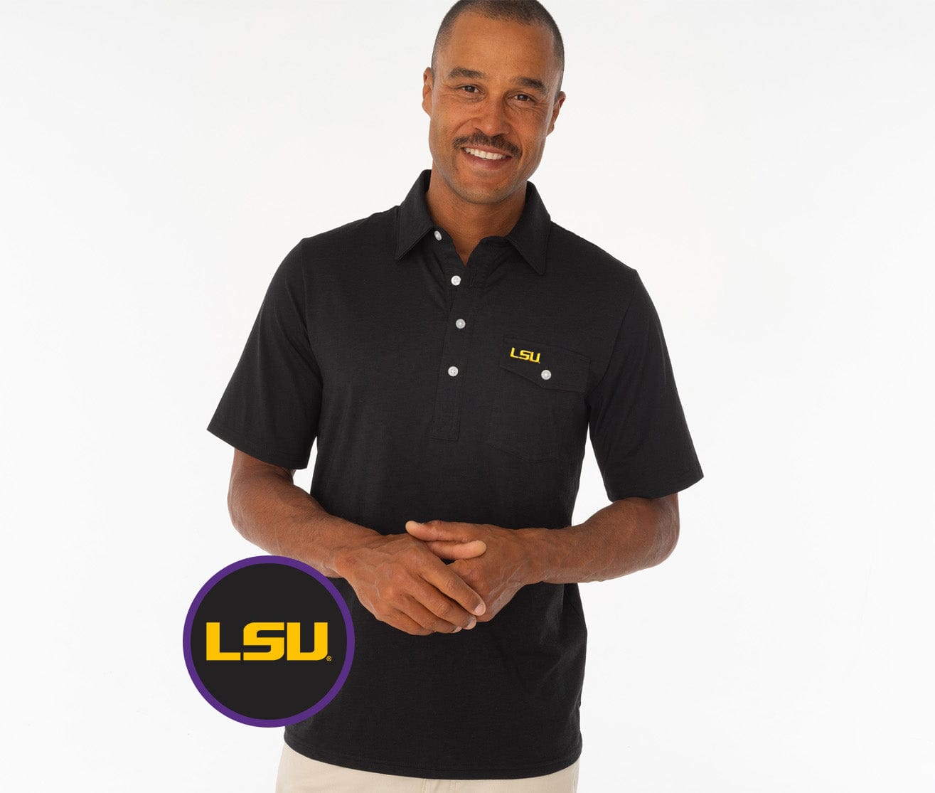 LSU - Coach's Performance Players Shirt - LSU - Black