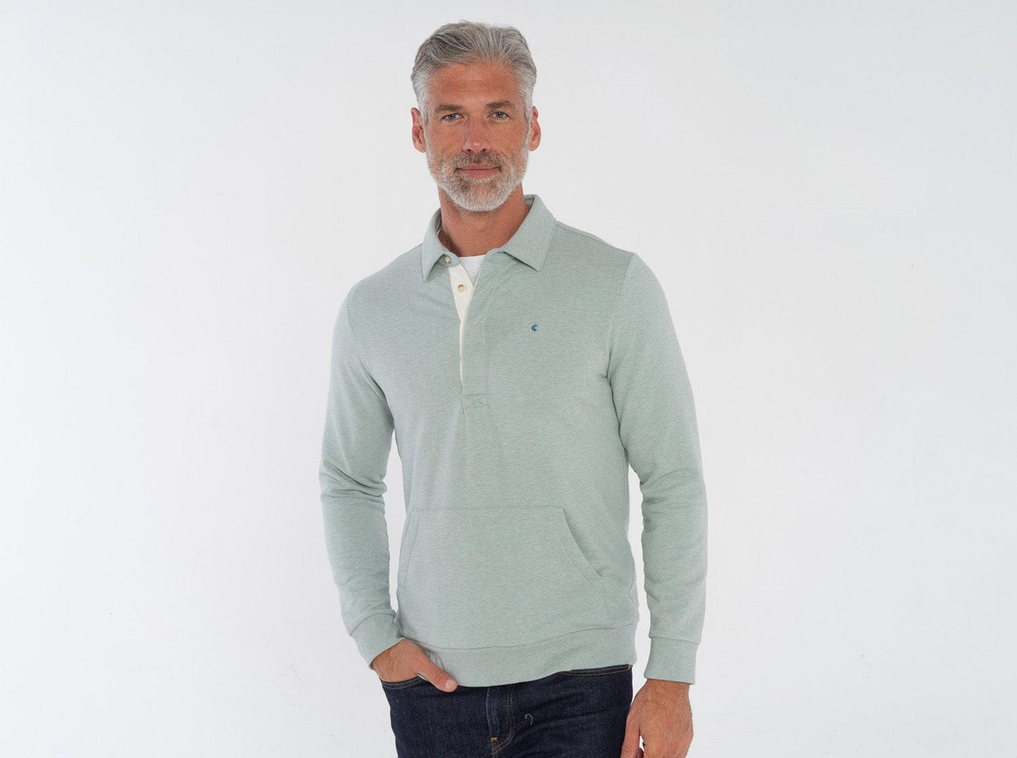 Collared Sweatshirt - Heather Sage