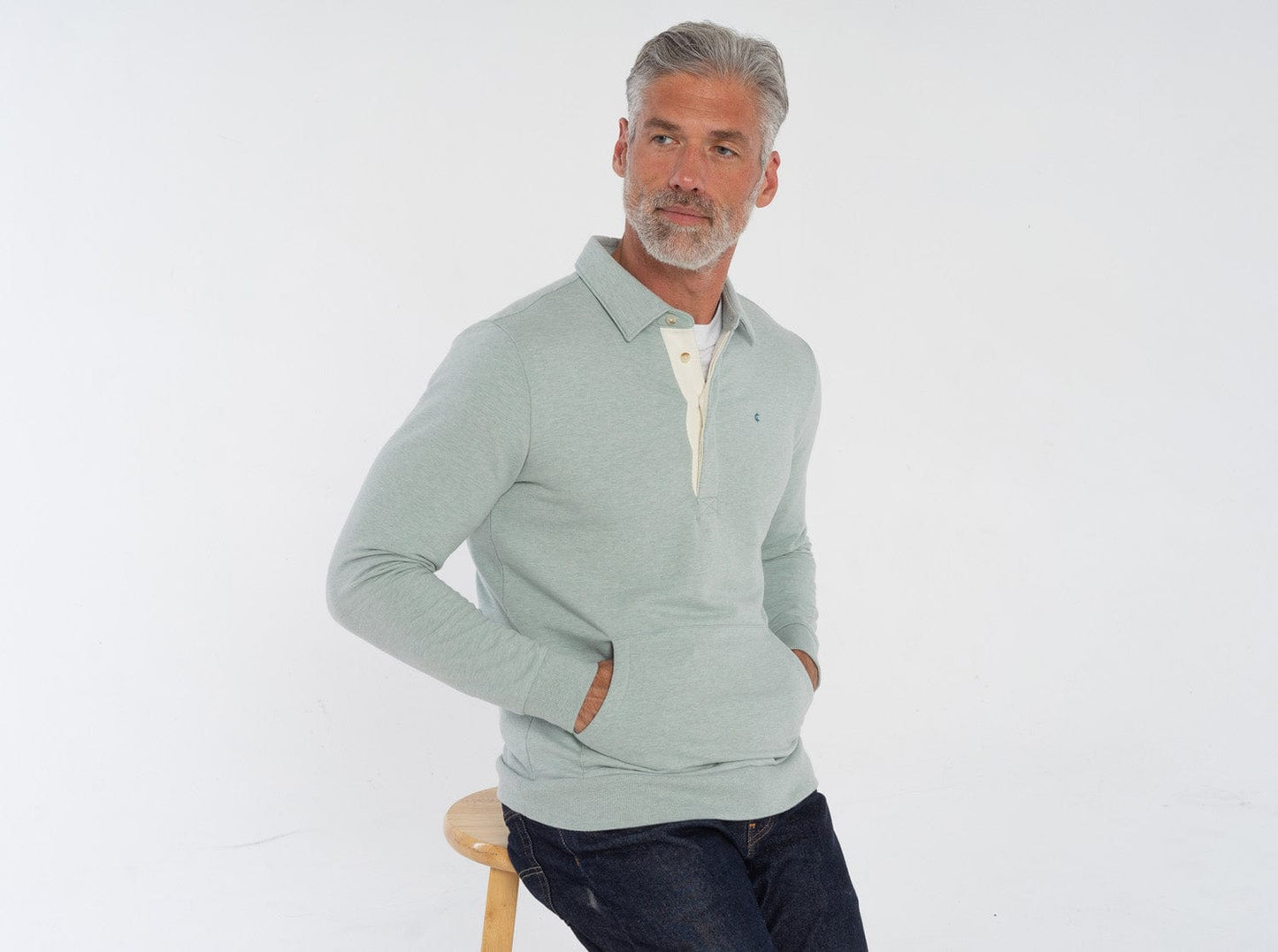 Collared Sweatshirt - Heather Sage