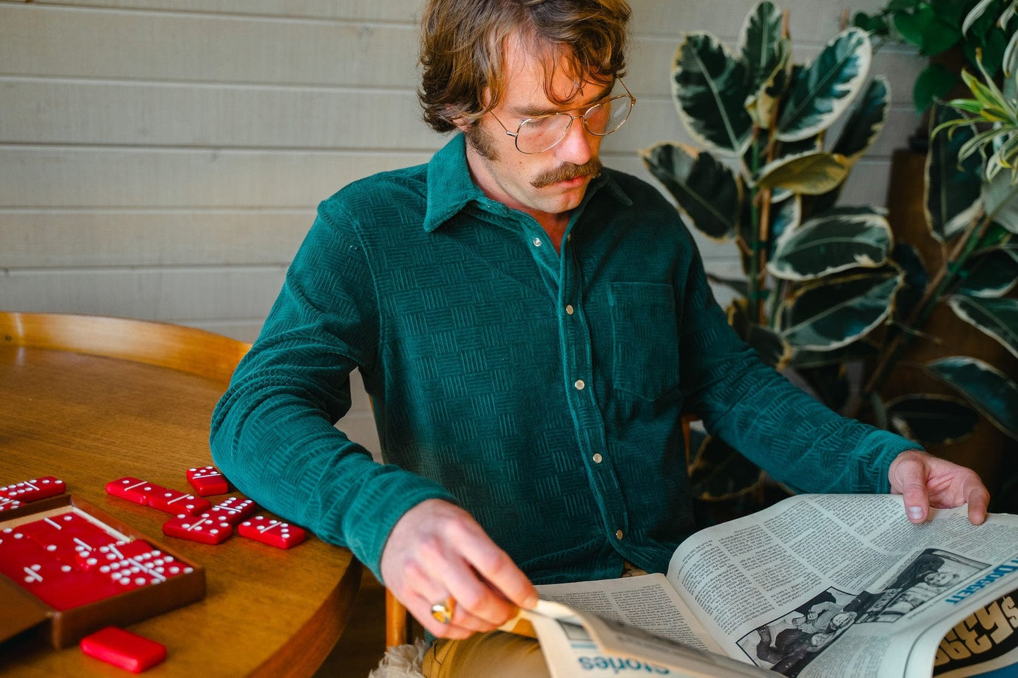 The Velour Pearl Snap - Jacquard - Pine