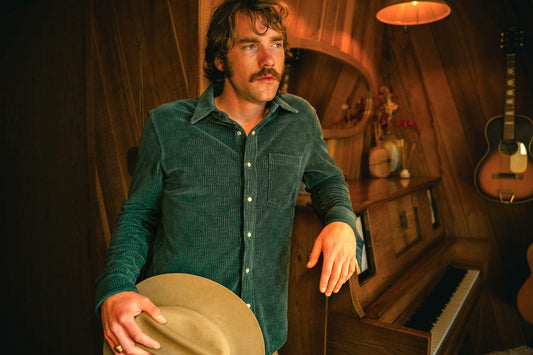 The Velour Pearl Snap - Jacquard - Pine