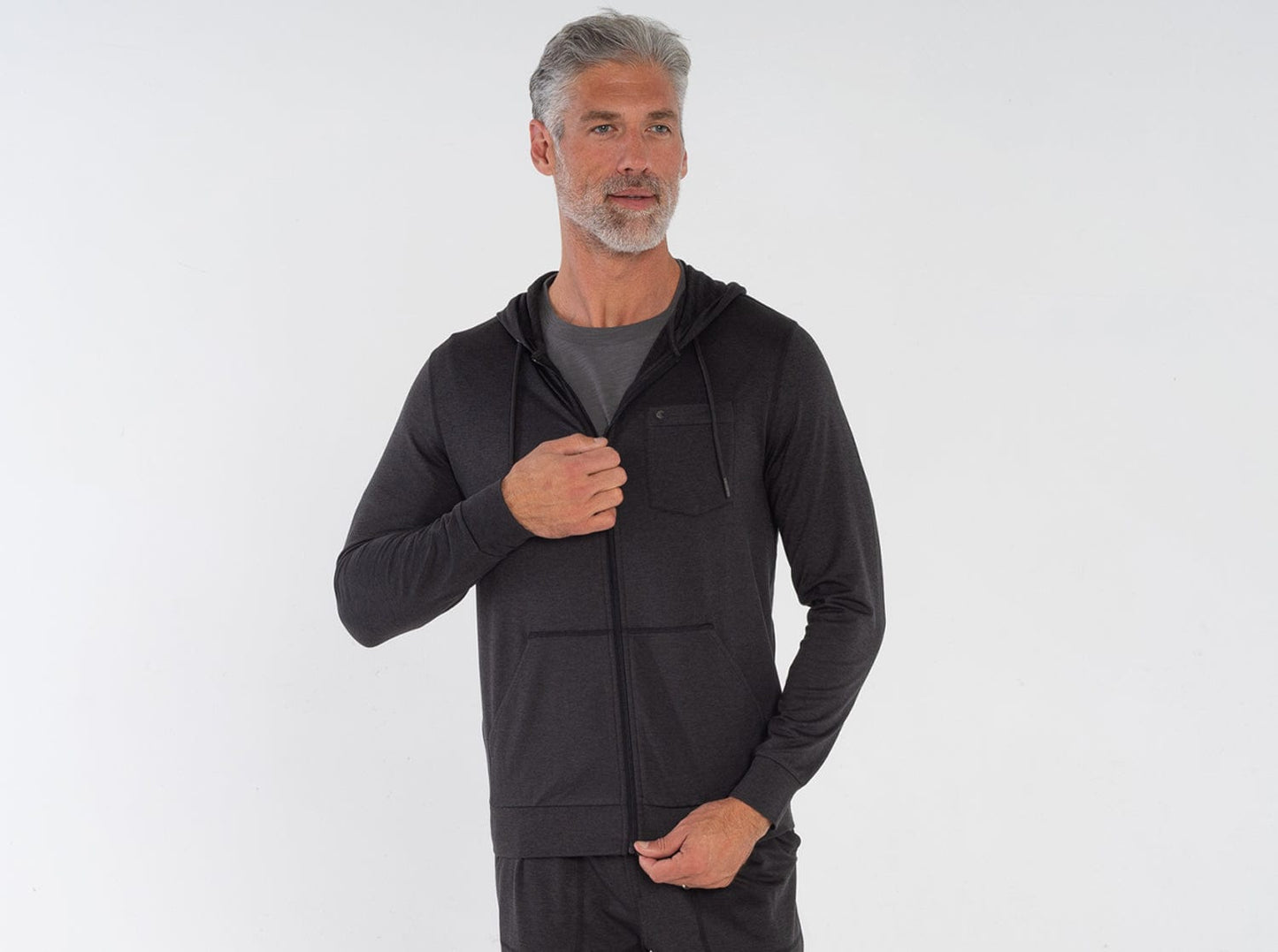 Lounge Zip-Up Hoodie - Black