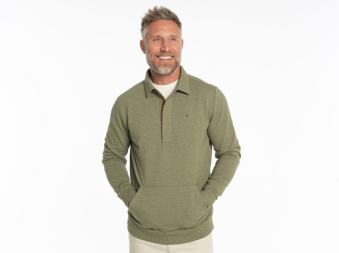 Collared Sweatshirt - Heather Olive
