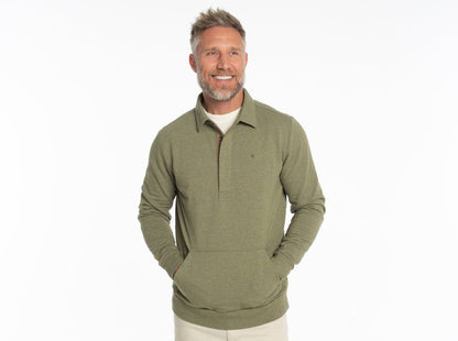 Collared Sweatshirt - Heather Olive