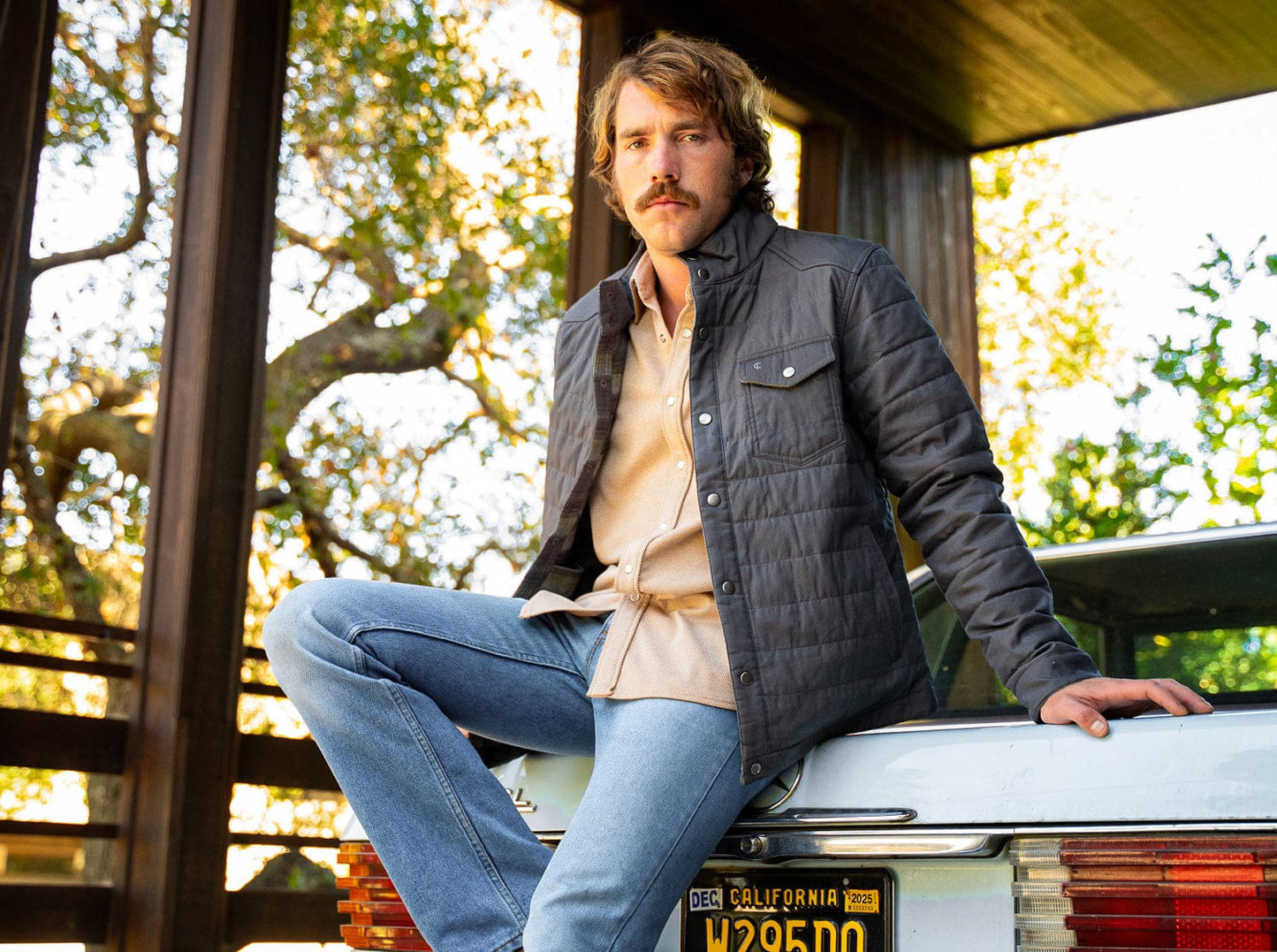 Quilted Waxed Jacket - Slate