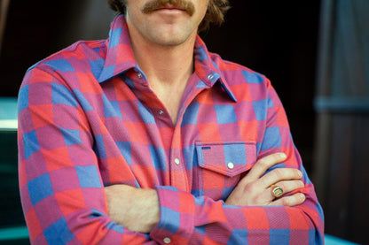 Chill-Knit Twill Pearl Snap - Buffalo Check - Redwood