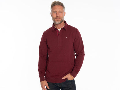 Collared Sweatshirt - Heather Light Burgundy