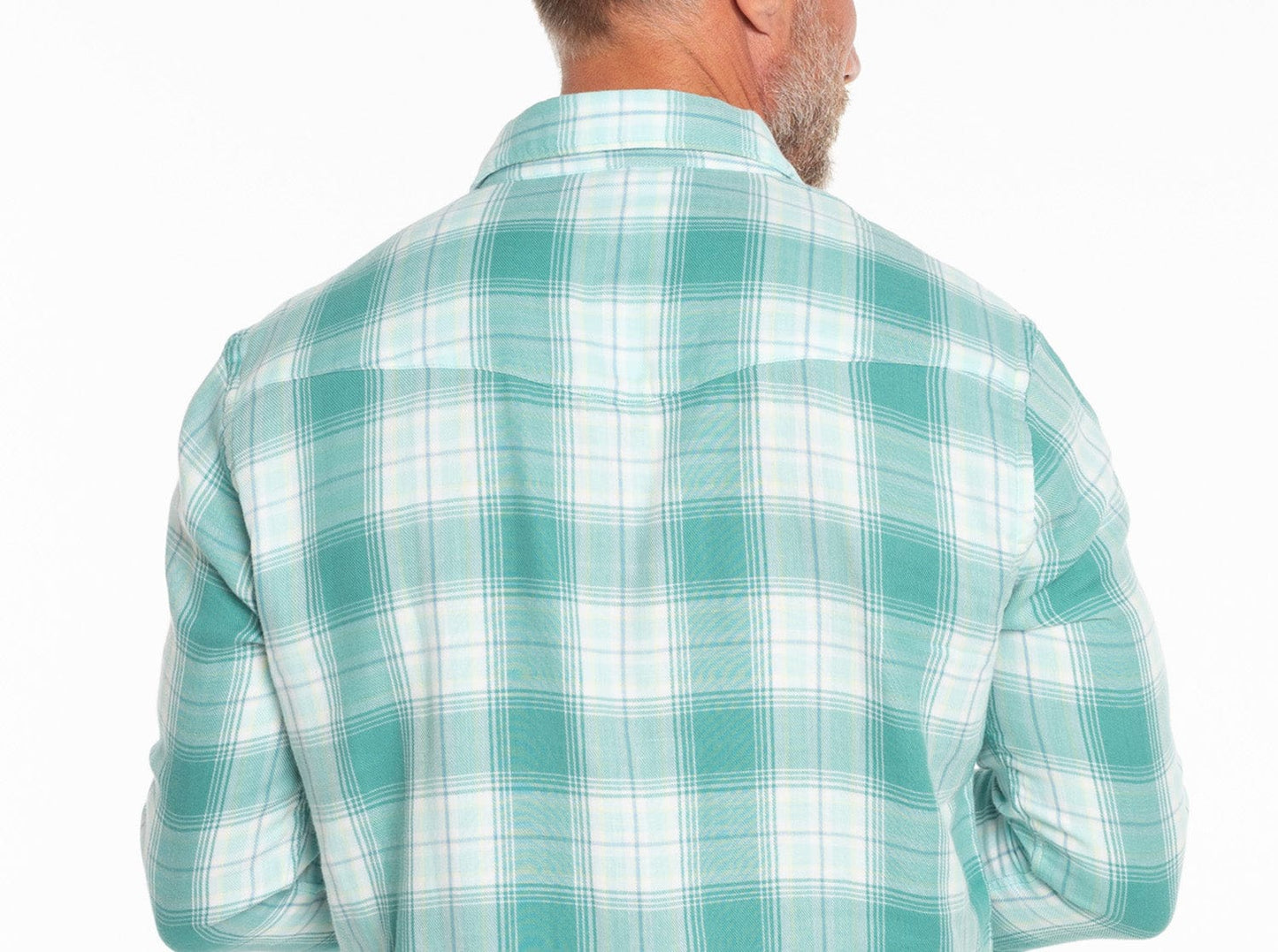 Double Cloth Flannel Pearl Snap - Jade