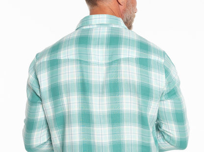 Double Cloth Flannel Pearl Snap - Jade