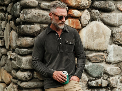 Velour Long Sleeve Players Shirt - Coal