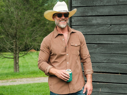 Corduroy Pearl Snap - Walnut