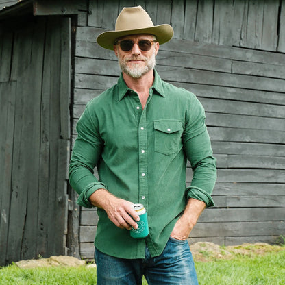 Corduroy Pearl Snap - Emerald Isle