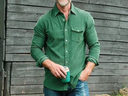 Corduroy Pearl Snap - Emerald Isle