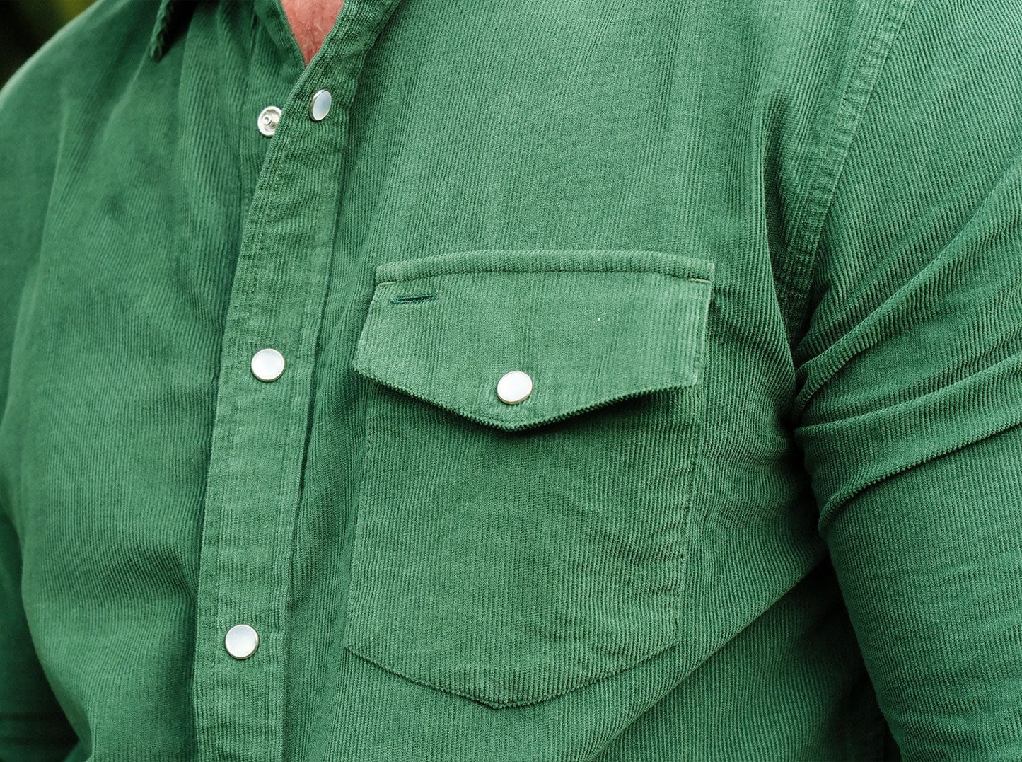 Corduroy Pearl Snap - Emerald Isle